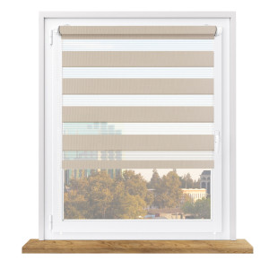 Roleta dzień i noc na wymiar z napinaczem – beżowa