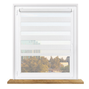 Roleta dzień i noc na wymiar z napinaczem – biała