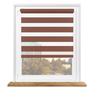 Roleta dzień i noc na wymiar z napinaczem – brązowa