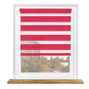 Roleta dzień i noc na wymiar z napinaczem – czerwona