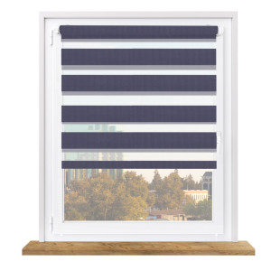 Roleta dzień i noc na wymiar z napinaczem – granatowa