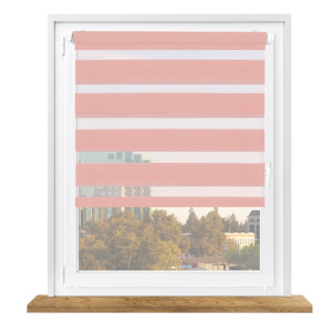 Roleta dzień i noc na wymiar z napinaczem – pudrowy róż