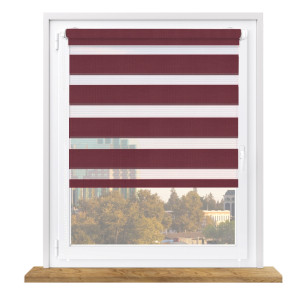 Roleta dzień i noc na wymiar z napinaczem – bordowa