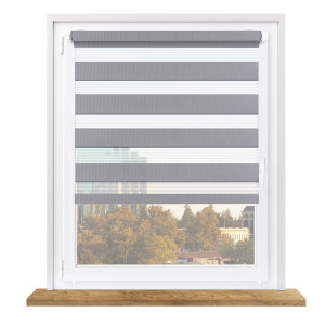 Roleta dzień i noc na wymiar z napinaczem – ciemny szary