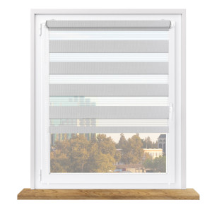 Roleta dzień i noc na wymiar z napinaczem – jasny szary