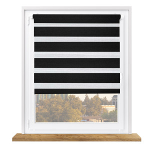 Roleta dzień i noc na wymiar z napinaczem – czarna