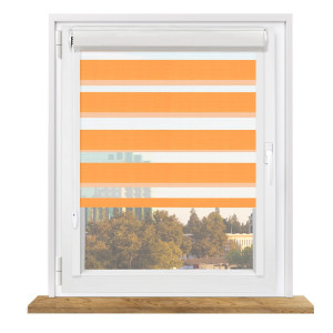 Roleta dzień i noc w kasecie z prowadnicami na wymiar – pomarańczowa