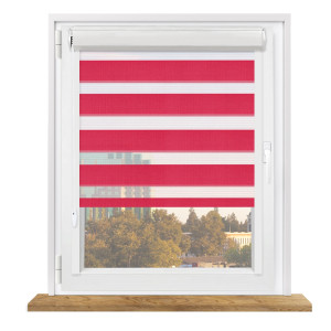 Roleta dzień i noc w kasecie z prowadnicami na wymiar – czerwona