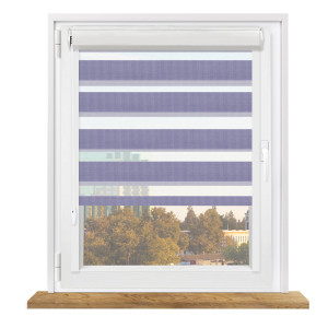 Roleta dzień i noc w kasecie z prowadnicami na wymiar – fioletowa