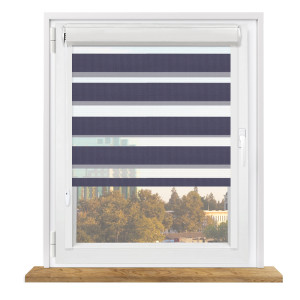 Roleta dzień i noc w kasecie z prowadnicami na wymiar – granatowa