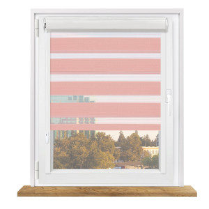 Roleta dzień i noc w kasecie z prowadnicami na wymiar – pudrowy róż