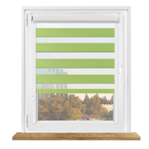 Roleta dzień i noc w kasecie z prowadnicami na wymiar – limonka