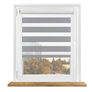 Roleta dzień i noc w kasecie z prowadnicami na wymiar – ciemny szary