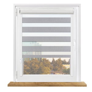 Roleta dzień i noc w kasecie z prowadnicami na wymiar – szara