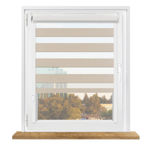 Roleta dzień i noc w kasecie z prowadnicami na wymiar – beżowa