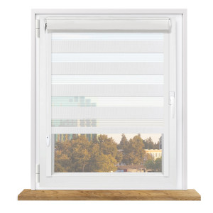 Roleta dzień i noc w kasecie z prowadnicami na wymiar – biała