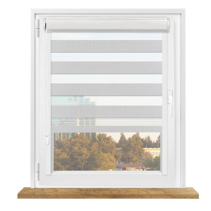 Roleta dzień i noc w kasecie z prowadnicami na wymiar – jasny szary