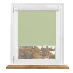 Roleta zaciemniająca termiczna w kasecie z prowadnicami na wymiar – jasno zielona