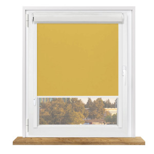 Roleta zaciemniająca termiczna w kasecie z prowadnicami na wymiar – żółta