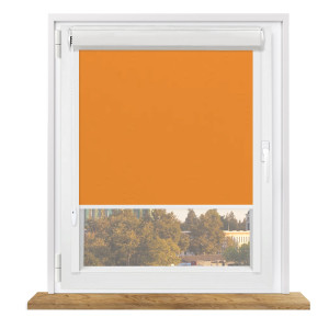 Roleta zaciemniająca termiczna w kasecie z prowadnicami na wymiar – pomarańczowa