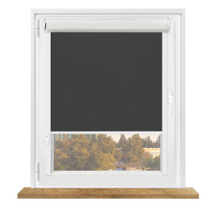 Roleta zaciemniająca termiczna w kasecie z prowadnicami na wymiar – grafitowa