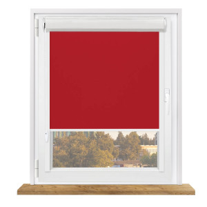 Roleta zaciemniająca termiczna w kasecie z prowadnicami na wymiar – czerwona