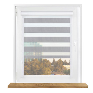 Roleta dzień i noc w kasecie aluminiowej z prowadnicami na wymiar – szara