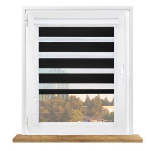 Roleta dzień i noc w kasecie aluminiowej z prowadnicami na wymiar – czarna