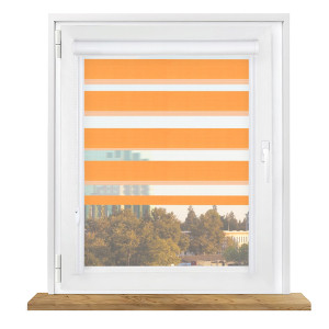 Roleta dzień i noc w kasecie aluminiowej z prowadnicami na wymiar – pomarańczowa