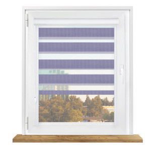 Roleta dzień i noc w kasecie aluminiowej z prowadnicami na wymiar – fioletowa