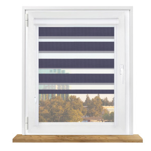 Roleta dzień i noc w kasecie aluminiowej z prowadnicami na wymiar – granatowa