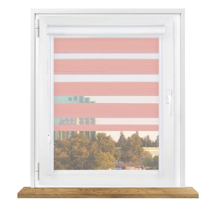 Roleta dzień i noc w kasecie aluminiowej z prowadnicami na wymiar – pudrowy róż