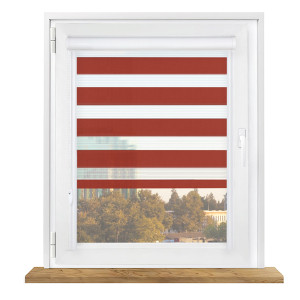 Roleta dzień i noc w kasecie aluminiowej z prowadnicami na wymiar – kasztan