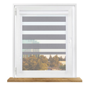 Roleta dzień i noc w kasecie aluminiowej z prowadnicami na wymiar – ciemny szary