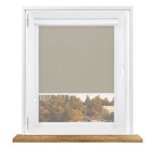 Roleta zaciemniająca w kasecie aluminiowej z prowadnicami na wymiar – jasno szara gładka