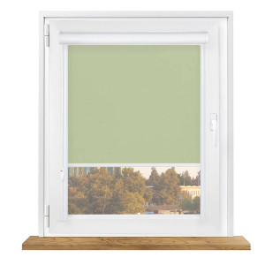 Roleta zaciemniająca w kasecie aluminiowej z prowadnicami na wymiar – jasno zielona