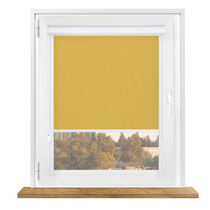 Roleta zaciemniająca w kasecie aluminiowej z prowadnicami na wymiar – żółta