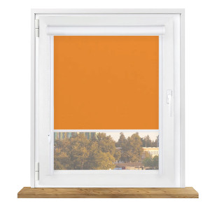 Roleta zaciemniająca w kasecie aluminiowej z prowadnicami na wymiar – pomarańczowa