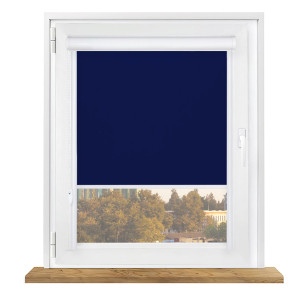 Roleta zaciemniająca w kasecie aluminiowej z prowadnicami na wymiar – granatowa