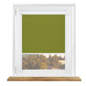 Roleta zaciemniająca w kasecie aluminiowej z prowadnicami na wymiar – zielona