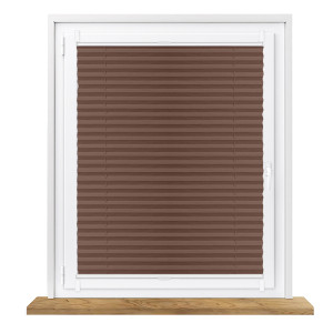 Roleta plisowana termoizolacyjna na wymiar bezinwazyjna- czekolada