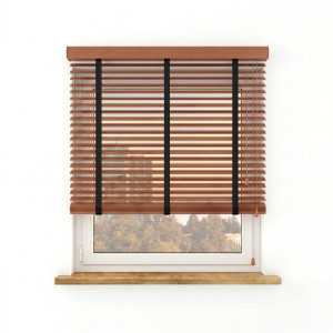 Żaluzja drewniana pozioma 50 mm na wymiar – Szafran